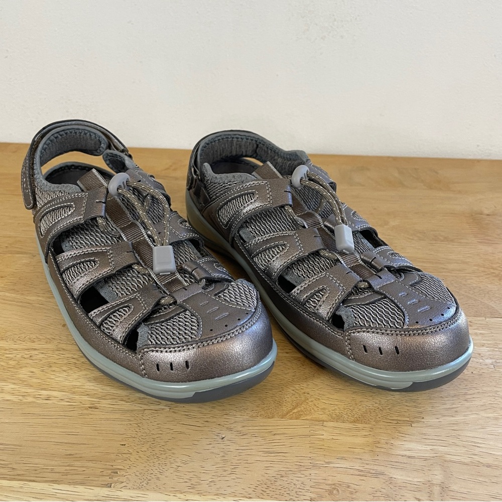 Orthofeet Women's Verona Pewter Comfort Sandal Sz 9.5